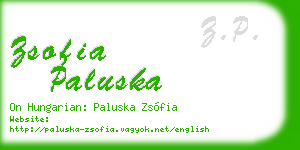 zsofia paluska business card